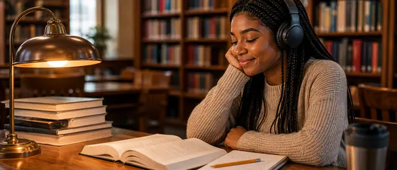 Listener enjoying an Audible story